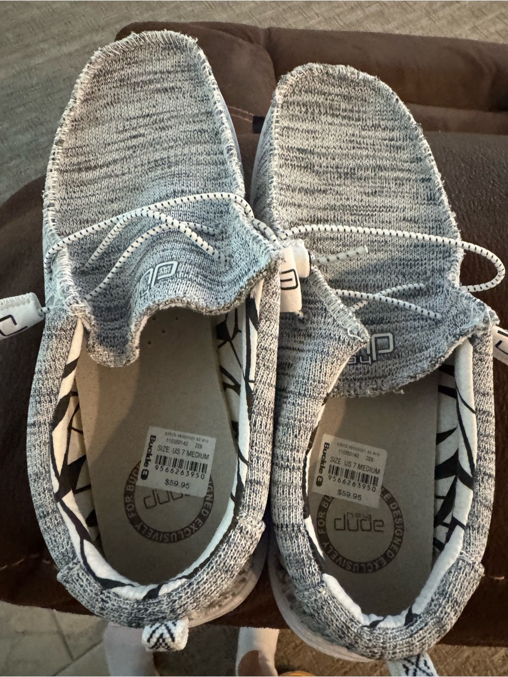 Hey Dude Knit Slip-On Shoes in Heather Gray! Size Men’s 7 Woman’s 9 BRAND NEW